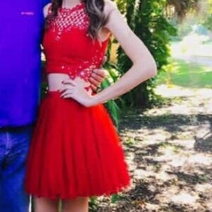 Red 2 piece homecoming dress